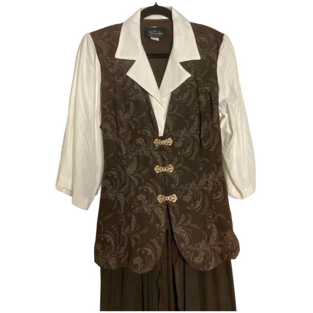 Tori Alexander Vtg Skirt Suit Set Blazer Vest Sz 14P NWT Deadstock Old Money - Picture 3 of 9